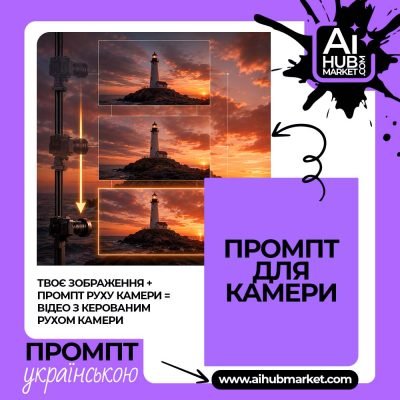 Промпт руху камери Вертикальне опускання камери — приклад промпту руху камери 1