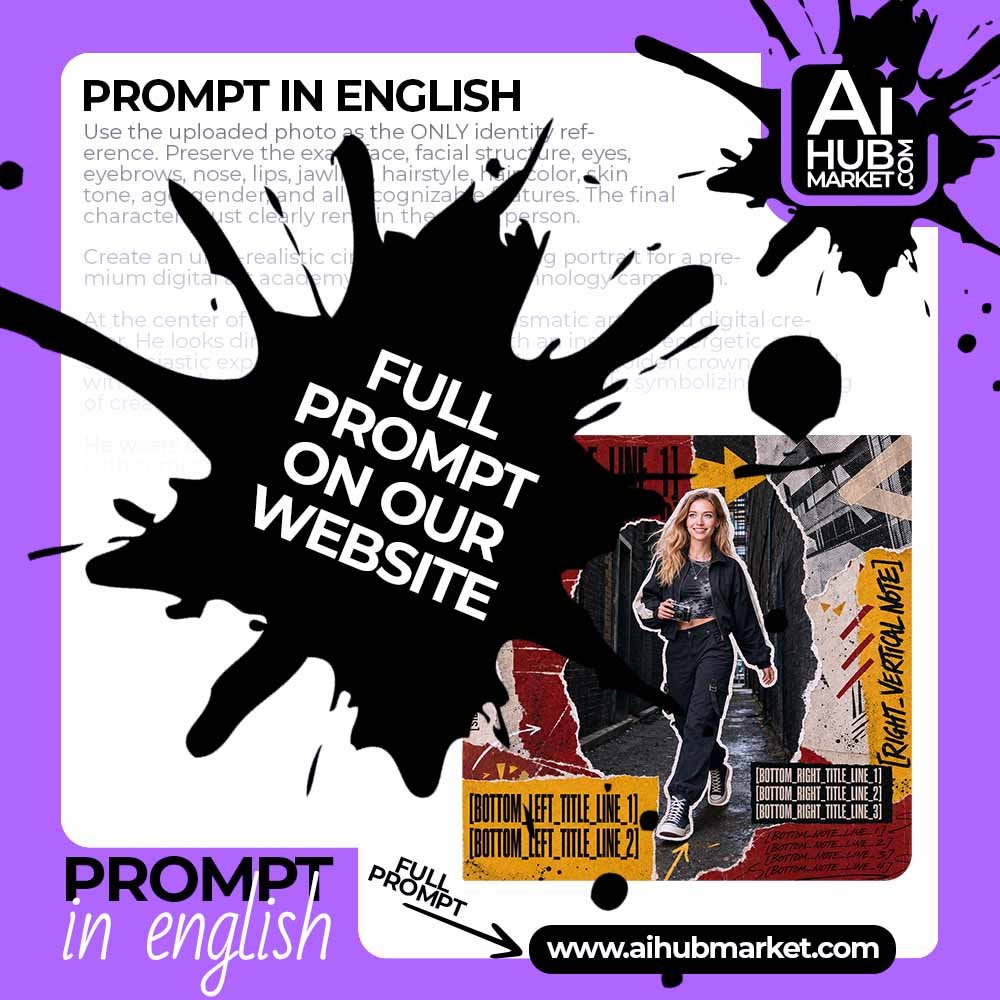Prompt Urban Poster in Torn-Collage Style