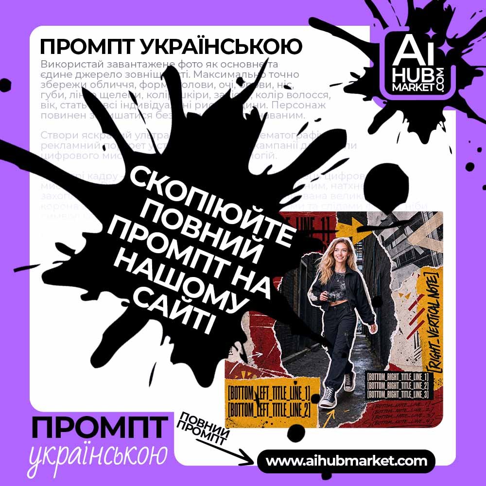 Промпт Урбан-постер у стилі рваного колажу